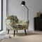 Green Abstract Floral Linen Look Print Upholstery Fabric by The Yard - SKU: Dennis Seaspray